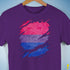 Bisexual Pride Flag Ripped Reveal Premium Unisex T-Shirt - Purple